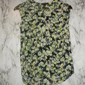 J. Crew Floral Sleeveless Silk Top Size 00 XS